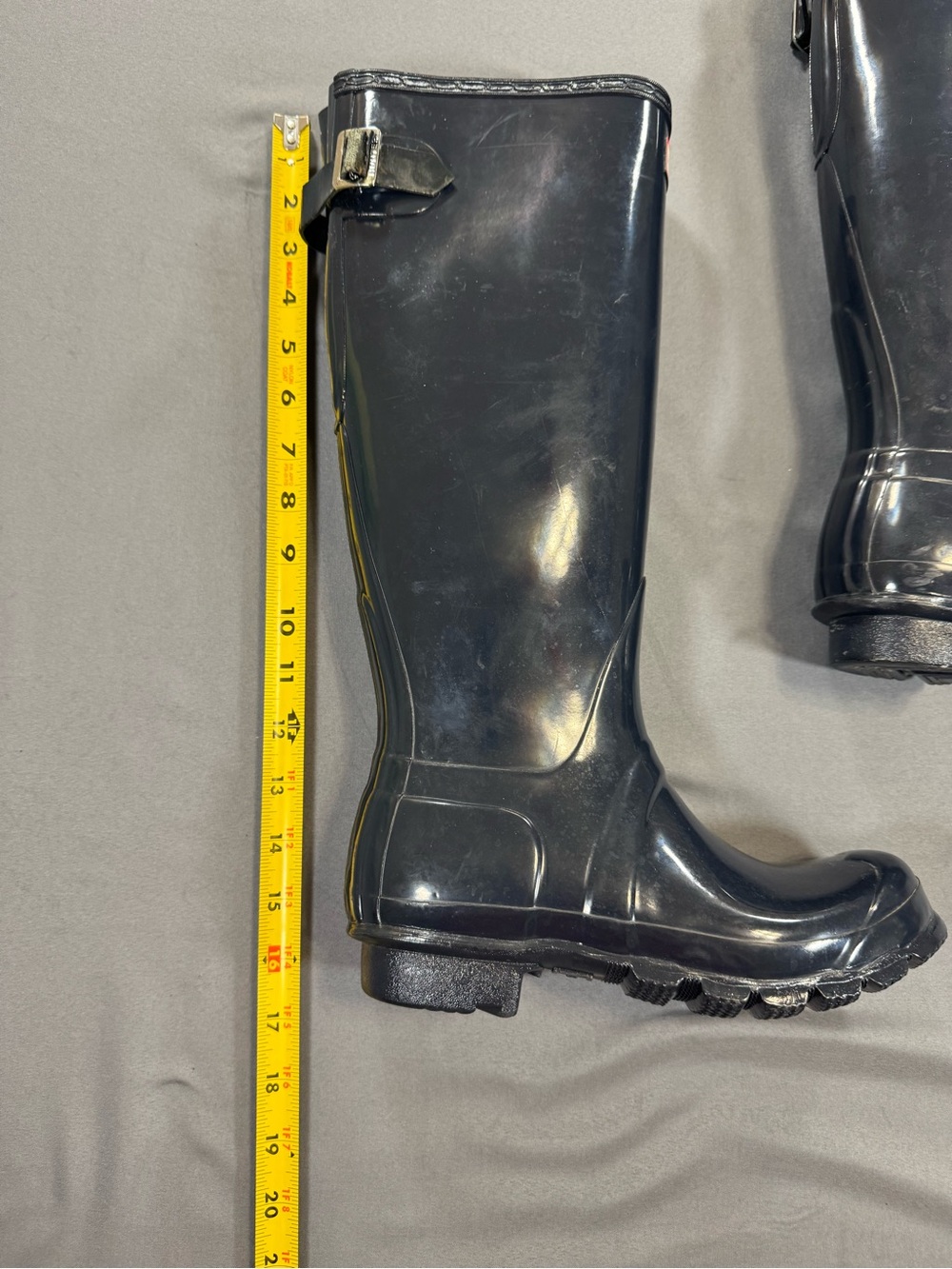 Hunter Gloss Tall Rain Boots in Navy - Picture 6 of 7